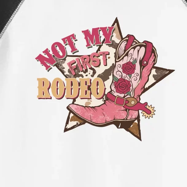 Not My First Rodeo Cowgirl Boots Pink Toddler Fine Jersey T-Shirt