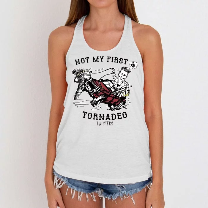 Not My First Tornadeo Twisters Women's Knotted Racerback Tank