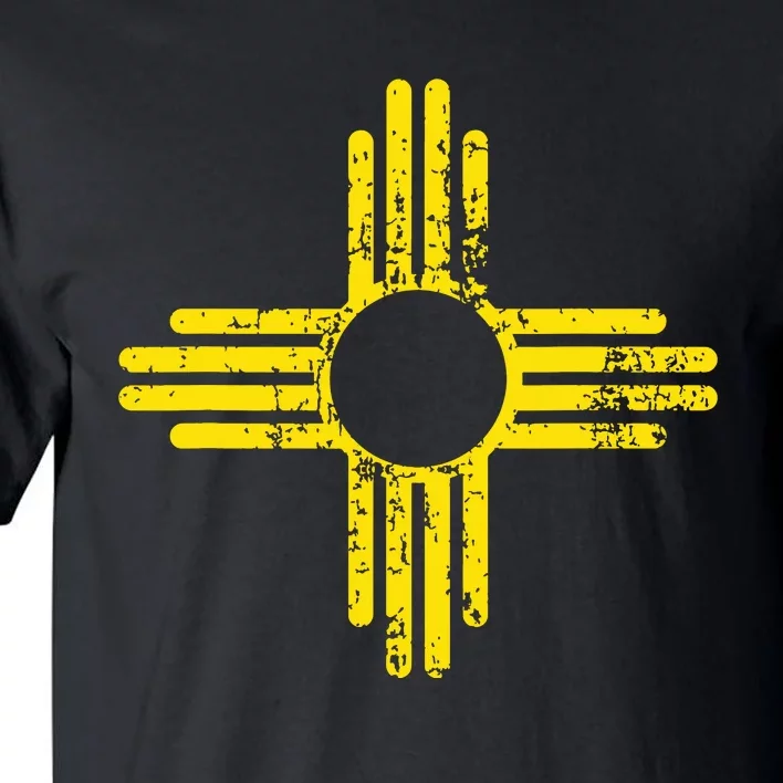 New Mexico Flag Distressed Yellow Zia Sun Alone Tall T-Shirt