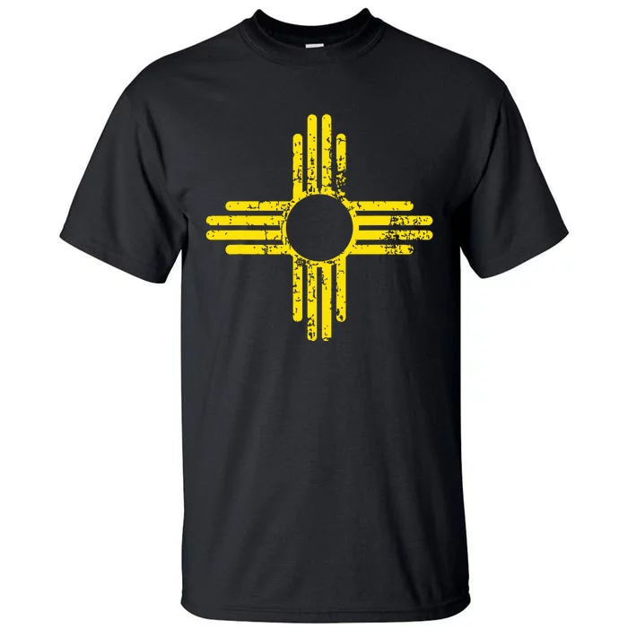 New Mexico Flag Distressed Yellow Zia Sun Alone Tall T-Shirt