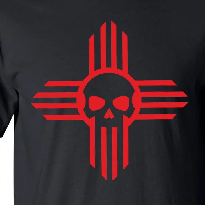 New Mexico Flag Zia Sun Skull State Pride Tall T-Shirt