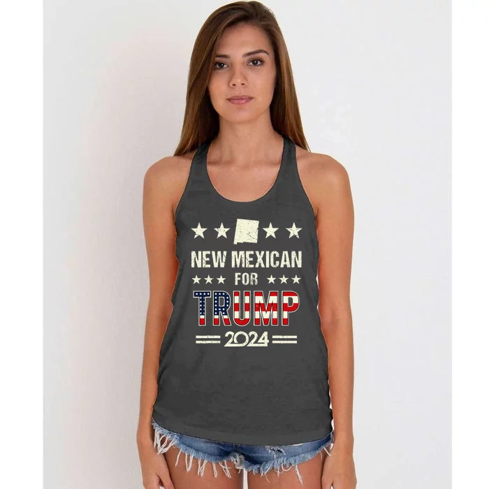 New Mexican For Trump 2024 Patriotic Republicans Campaign Women's Knotted Racerback Tank