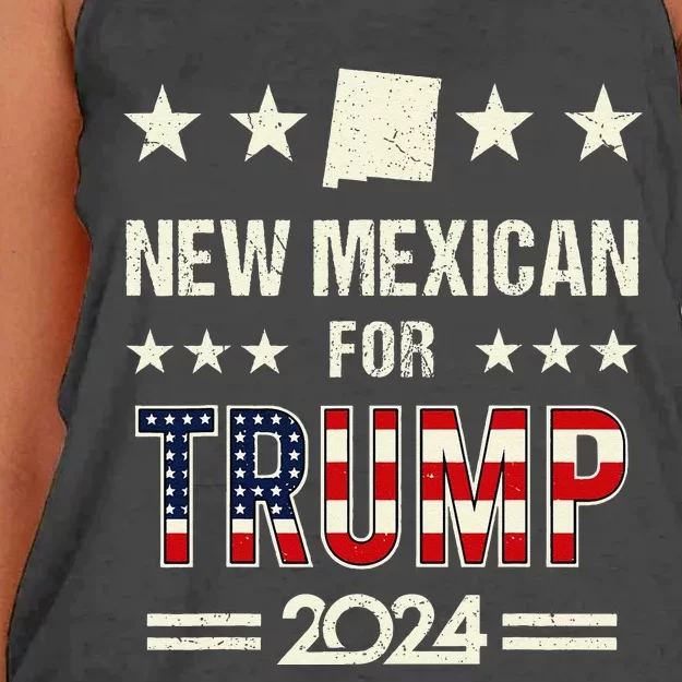 New Mexican For Trump 2024 Patriotic Republicans Campaign Women's Knotted Racerback Tank