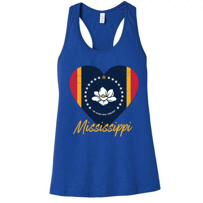 New Mississippi Flag In God We Trust Magnolia 2020 Ms Gift Women's Racerback Tank