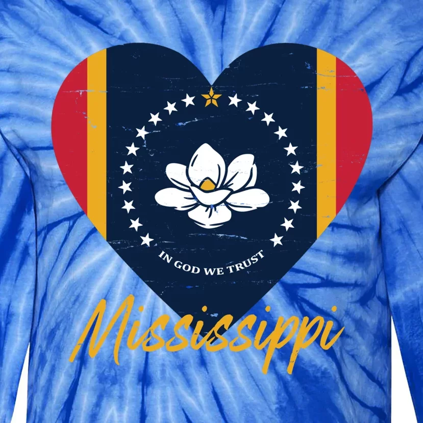 New Mississippi Flag In God We Trust Magnolia 2020 Ms Gift Tie-Dye Long Sleeve Shirt