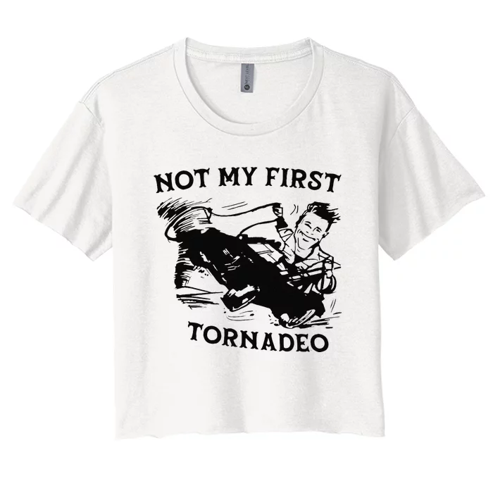 Not My Fist Tornado Vintage Retro Women's Crop Top Tee