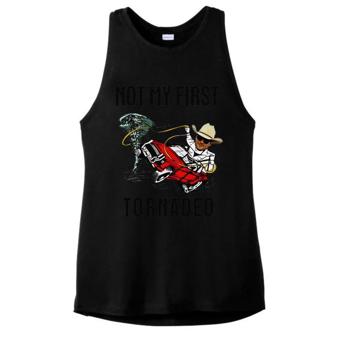 Not My First Tornadeo Not My First Tornado Meme Funny Ladies Tri-Blend Wicking Tank