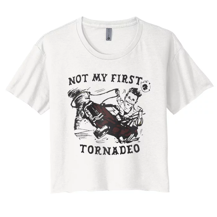 Not My First Tornado Raglan Women's Crop Top Tee