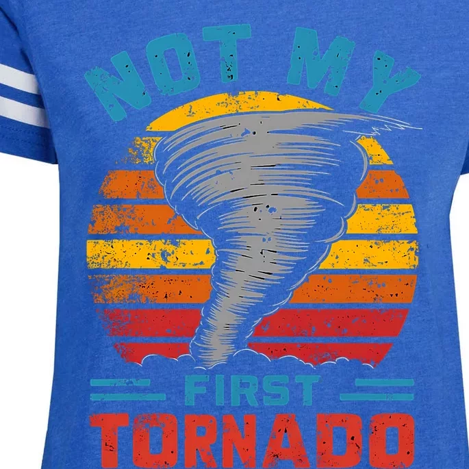 Not My First Tornado Funny Storm Twister Hurricane Weather Enza Ladies Jersey Football T-Shirt