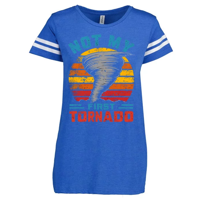 Not My First Tornado Funny Storm Twister Hurricane Weather Enza Ladies Jersey Football T-Shirt