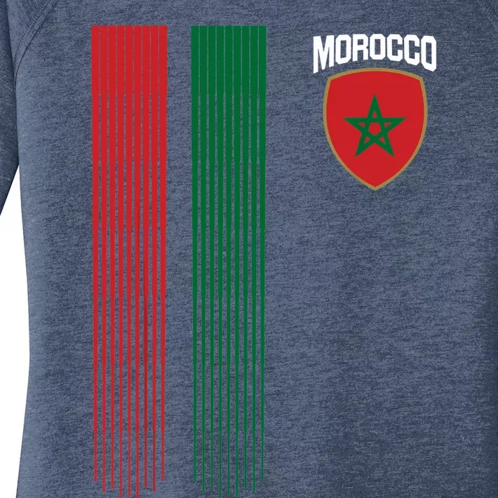 National Morocco Flag Moroccan Football Fan Soccer Team Women's Perfect Tri Tunic Long Sleeve Shirt