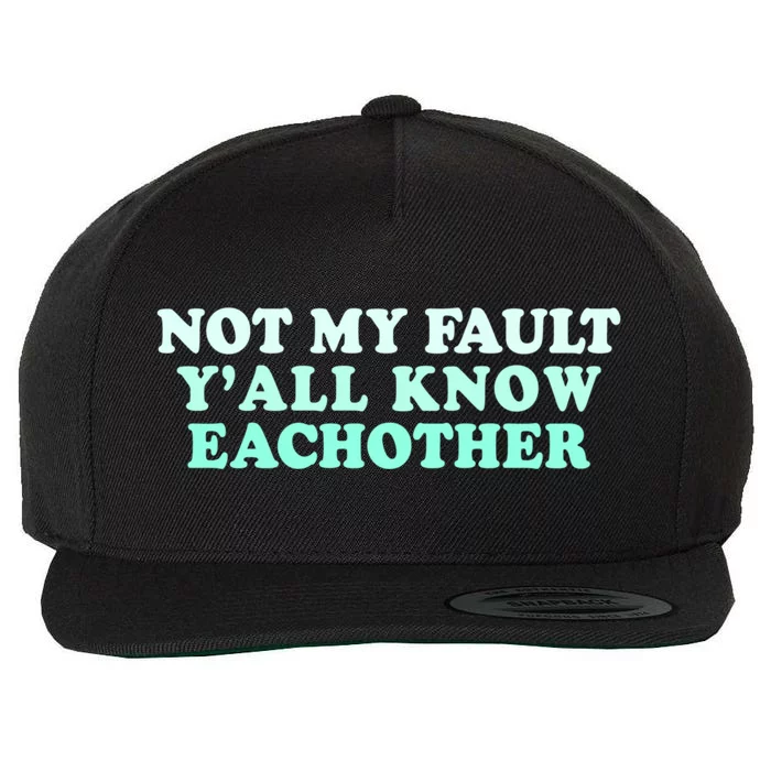 Not My Fault Y’all Know Eachother Wool Snapback Cap