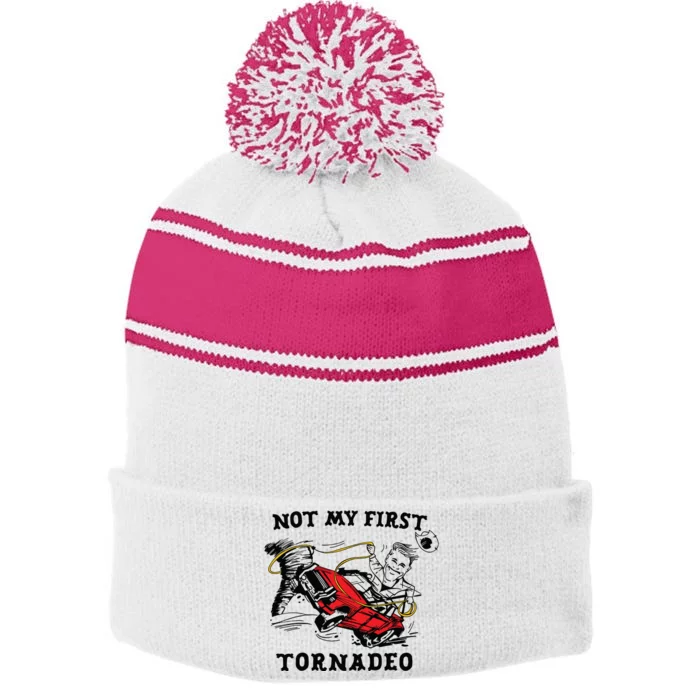 Not My First Tornadeo Not My First Tornado Stripe Pom Pom Beanie