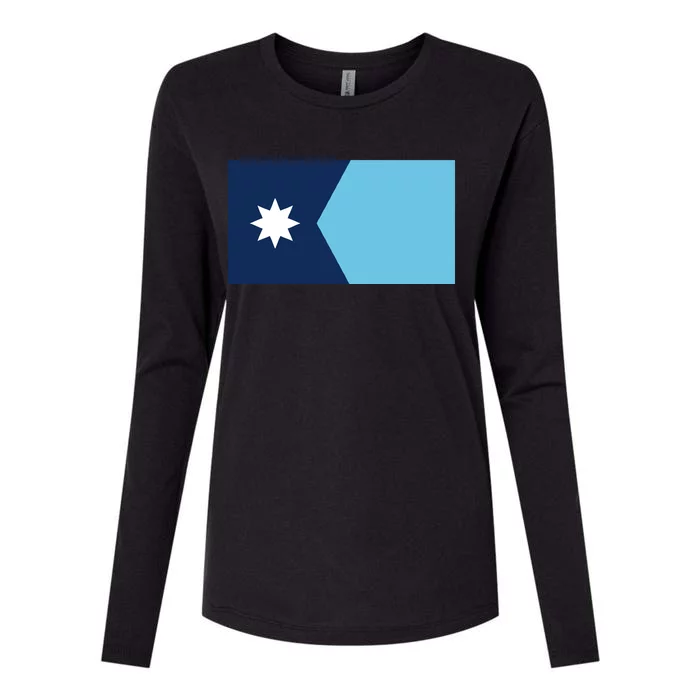 New Minnesota Flag Womens Cotton Relaxed Long Sleeve T-Shirt