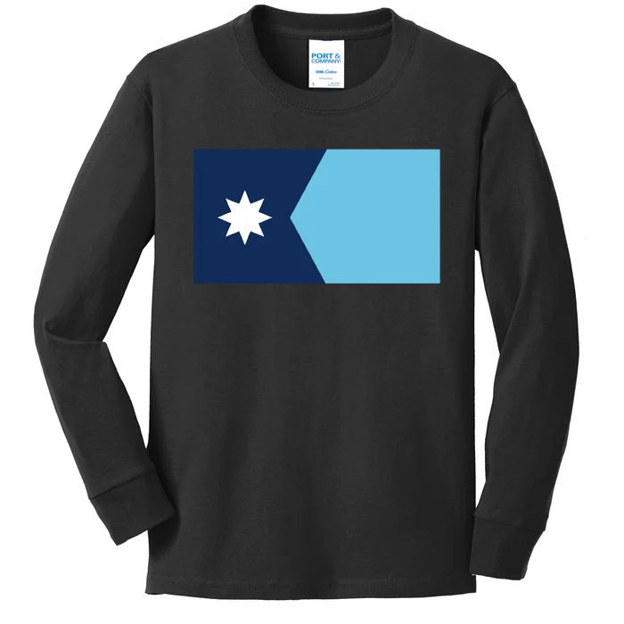 New Minnesota Flag Kids Long Sleeve Shirt