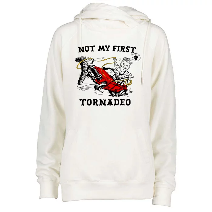 Not My First Tornadeo Not My First Tornado Womens Funnel Neck Pullover Hood