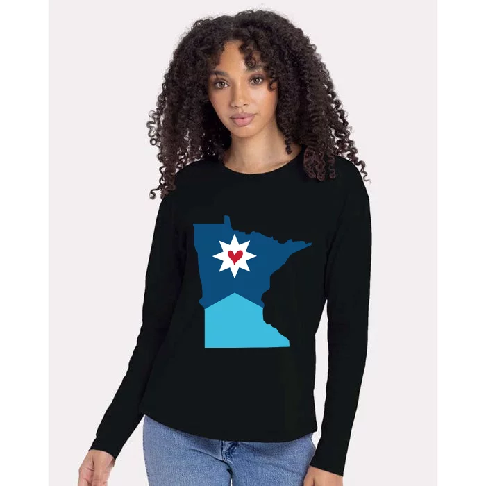 New Minnesota Flag Womens Cotton Relaxed Long Sleeve T-Shirt