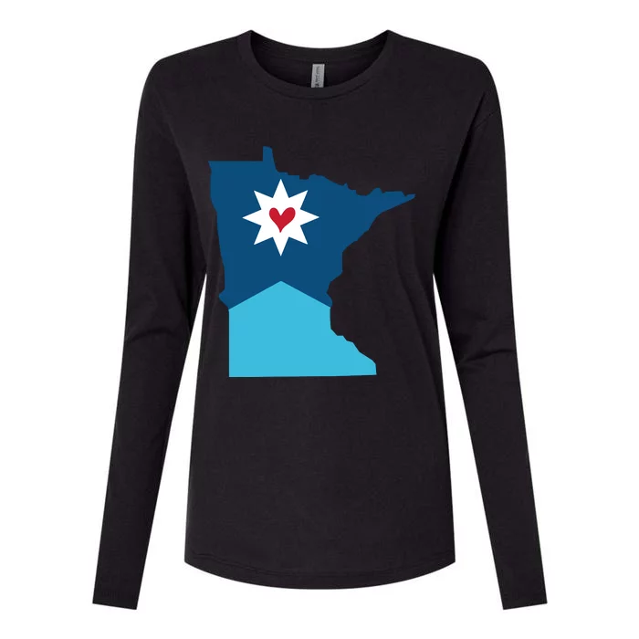 New Minnesota Flag Womens Cotton Relaxed Long Sleeve T-Shirt