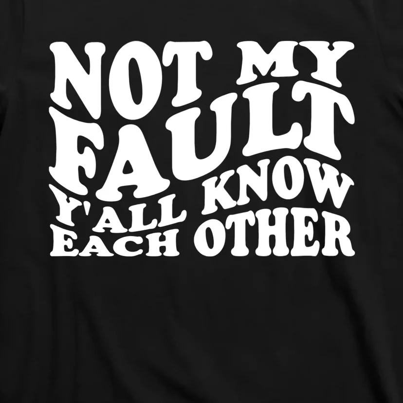 Not My Fault YAll Know Each Other Funny Quotes T-Shirt