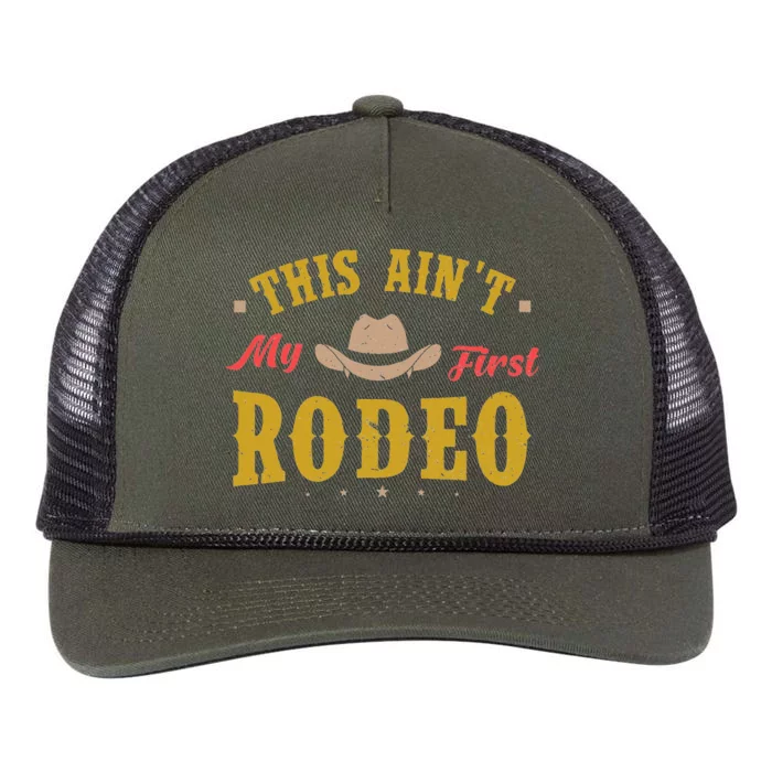 Not My First Vintage Rodeo Riding Horse Bronc Cow Western Retro Rope Trucker Hat Cap