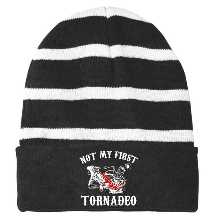 Not My First Tornadeo Striped Beanie with Solid Band