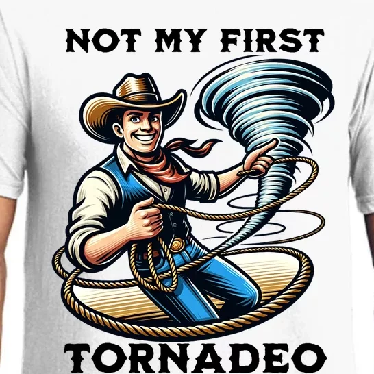 Not My First Tornadeo Funny Tornado Chaser Cowboy And Lasso Pajama Set