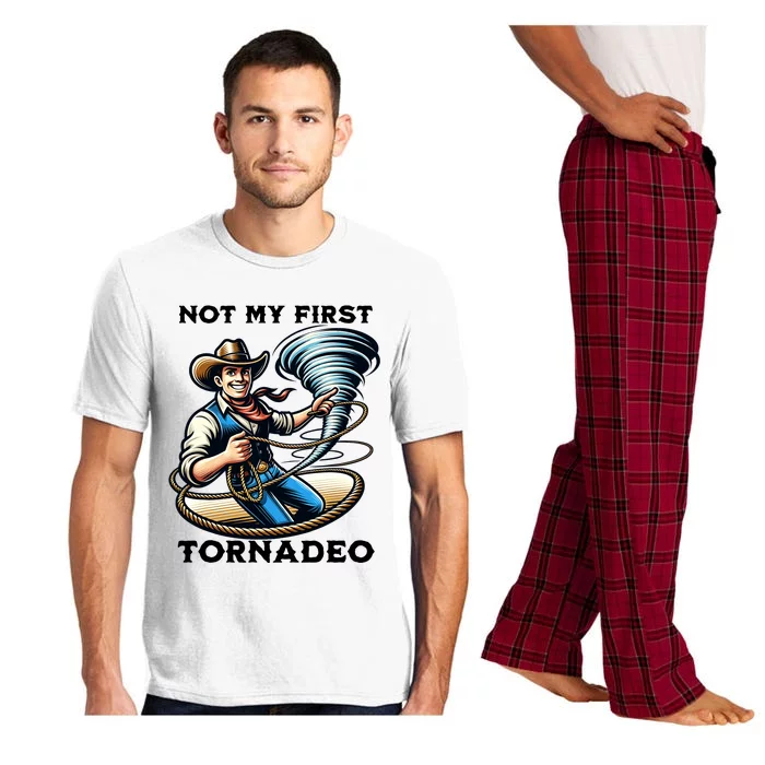 Not My First Tornadeo Funny Tornado Chaser Cowboy And Lasso Pajama Set