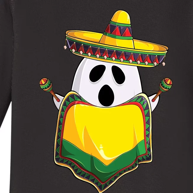 No Me Ghosta Gusta Funny Mexican Halloween Baby Long Sleeve Bodysuit