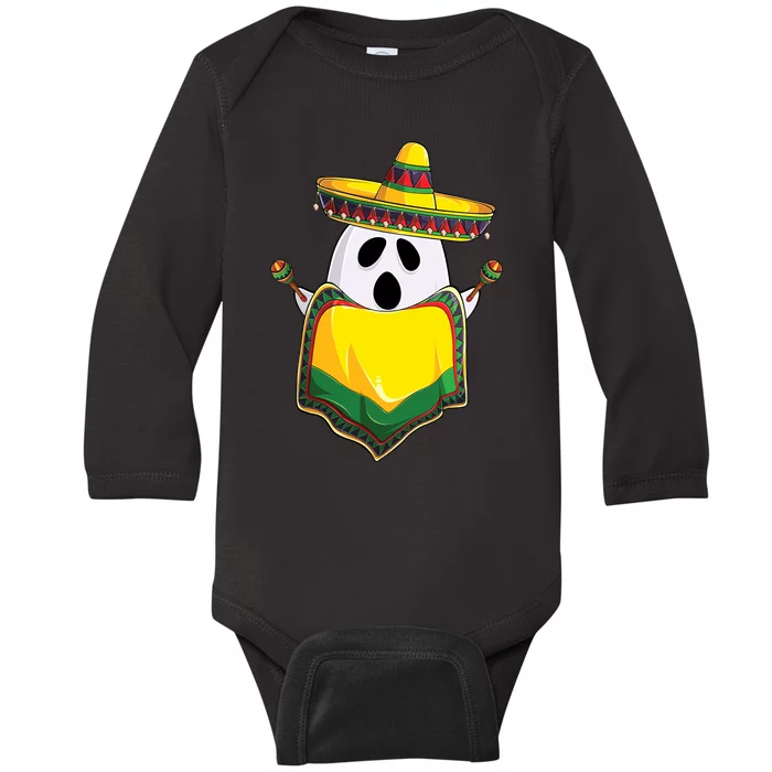 No Me Ghosta Gusta Funny Mexican Halloween Baby Long Sleeve Bodysuit