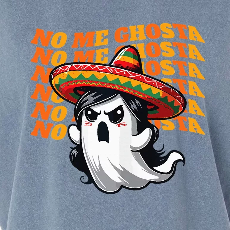 No Me Ghosta Funny Mexican Halloween Ghost Garment-Dyed Women's Muscle Tee