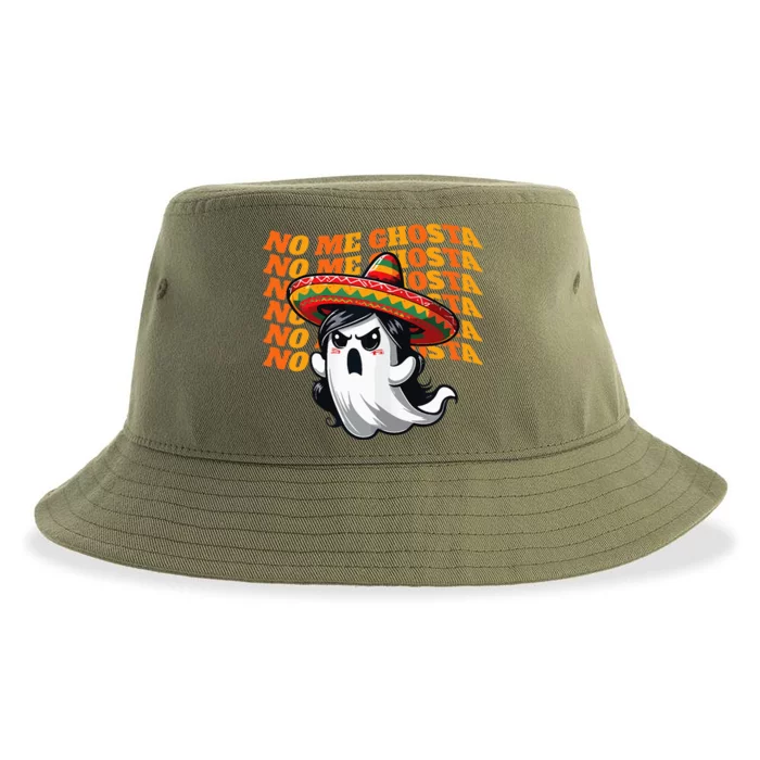 No Me Ghosta Funny Mexican Halloween Ghost Sustainable Bucket Hat