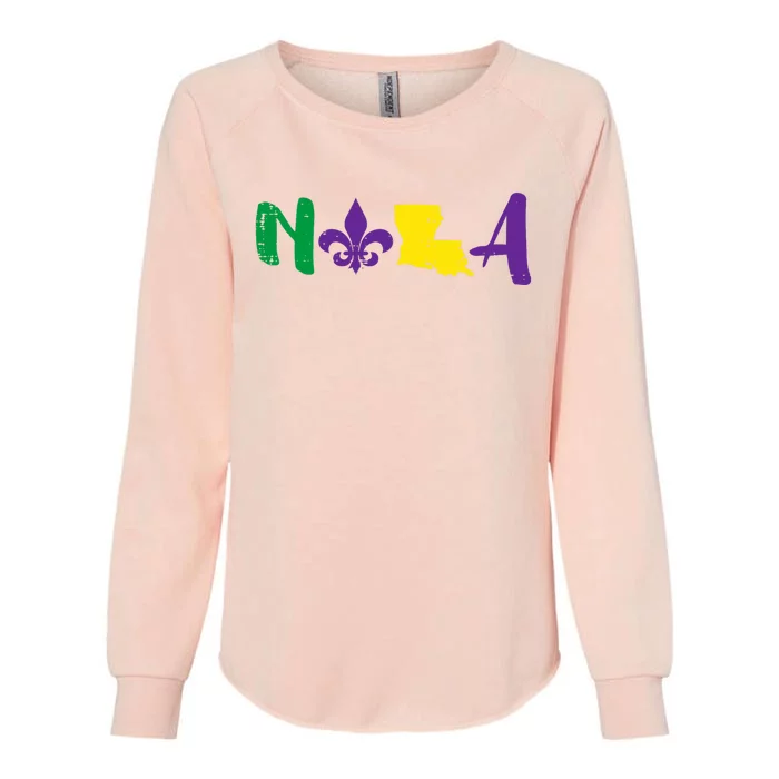 Nola Mardi Gras Jester New Orleans Louisiana Carnival Gift Womens California Wash Sweatshirt