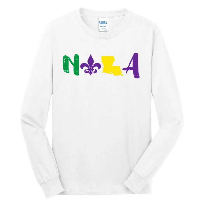 Nola Mardi Gras Jester New Orleans Louisiana Carnival Gift Tall Long Sleeve T-Shirt