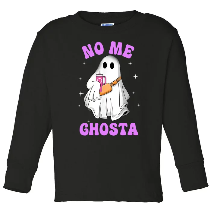 No Me Ghosta Funny Mexican Halloween Ghost Toddler Long Sleeve Shirt