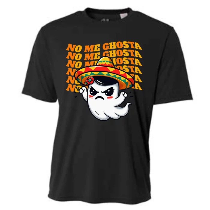 No Me Ghosta Funny Mexican Halloween Ghost Cooling Performance Crew T-Shirt