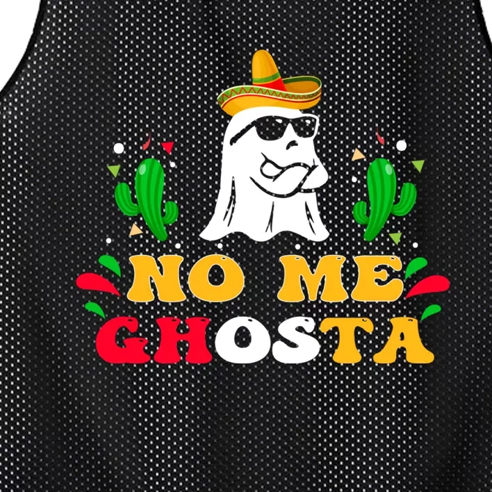 No Me Ghosta Gusta Funny Mexican Halloween Ghost Boo Mesh Reversible Basketball Jersey Tank