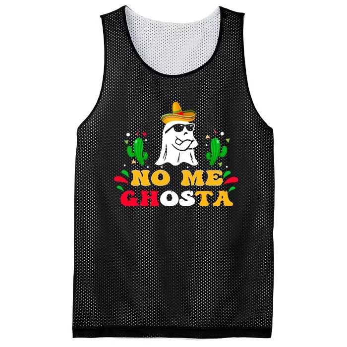 No Me Ghosta Gusta Funny Mexican Halloween Ghost Boo Mesh Reversible Basketball Jersey Tank