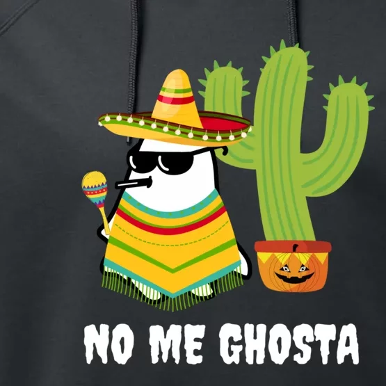 No Me Ghosta Gusta Funny Mexican Halloween Ghost Boo Performance Fleece Hoodie