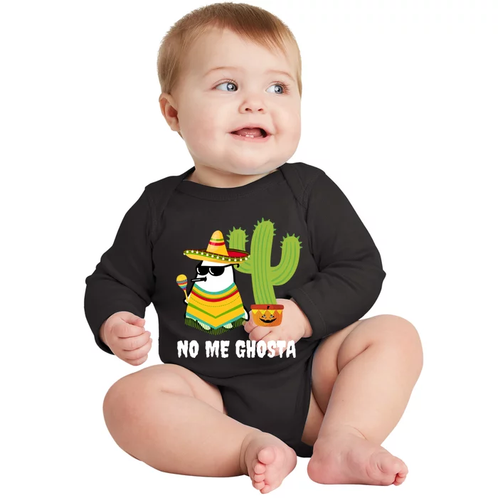 No Me Ghosta Gusta Funny Mexican Halloween Ghost Boo Baby Long Sleeve Bodysuit