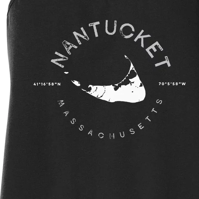 Nantucket Massachusetts Graphic Women's Racerback Tank