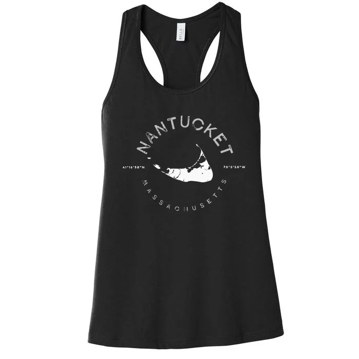 Nantucket Massachusetts Graphic Women's Racerback Tank