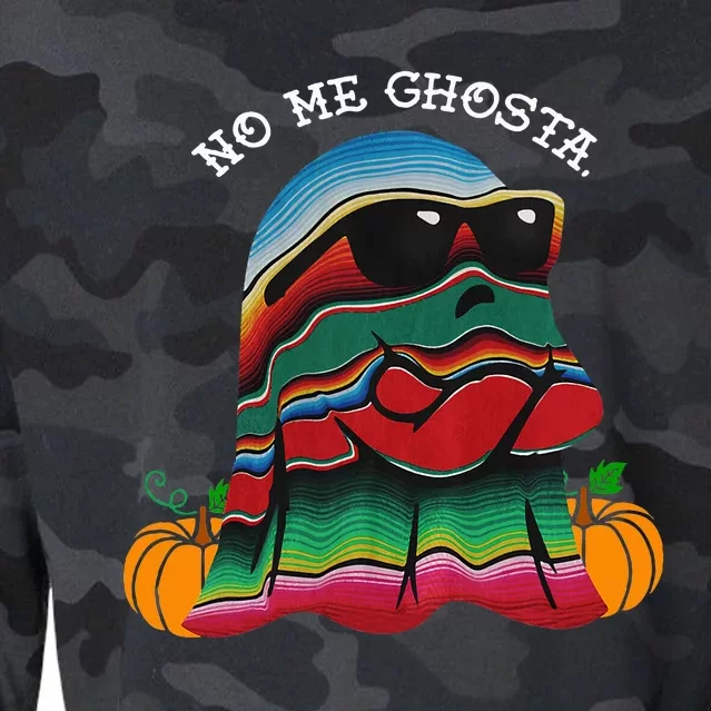 No Me Ghosta Funny Mexican Halloween Ghost Cropped Pullover Crew