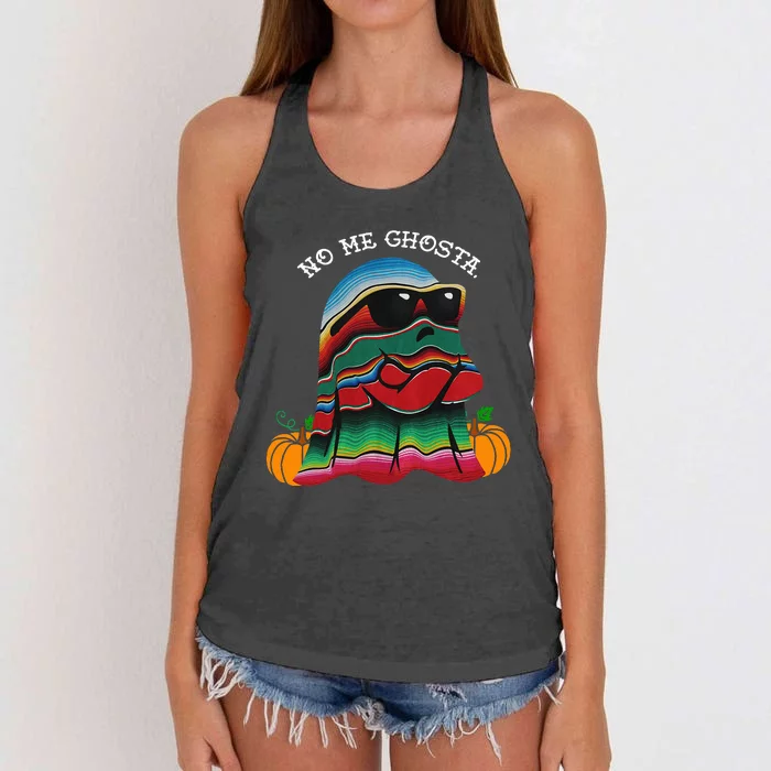 No Me Ghosta Funny Mexican Halloween Ghost Women's Knotted Racerback Tank