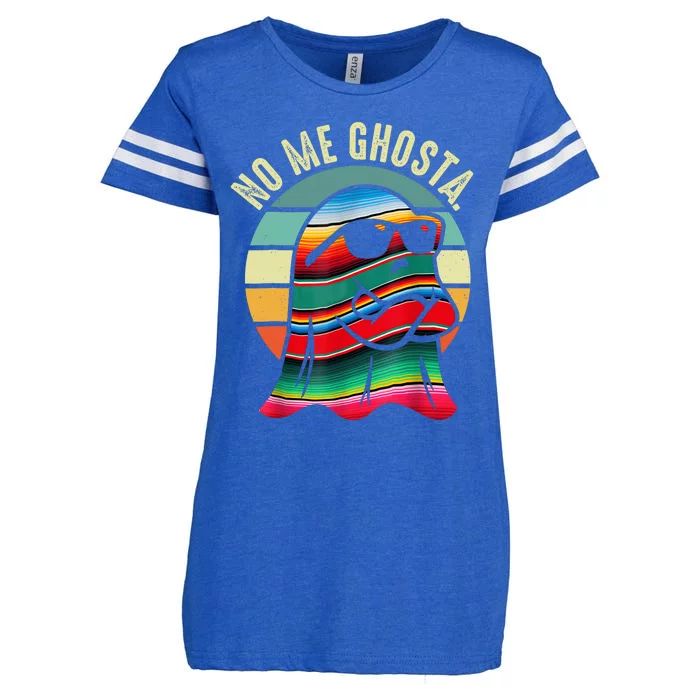 No Me Ghosta Funny Mexican Halloween Cute Ghost Vintage Enza Ladies Jersey Football T-Shirt