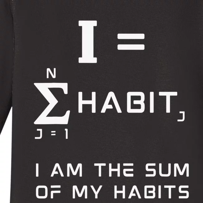 Next Mountain Habits Equation (I Am The Sum Of My Habits) Baby Long Sleeve Bodysuit