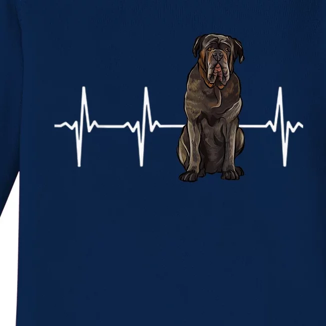 Neapolitan Mastiff Heartbeat Dog Lover Baby Long Sleeve Bodysuit