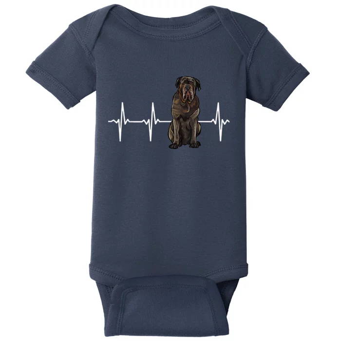 Neapolitan Mastiff Heartbeat Dog Lover Baby Bodysuit