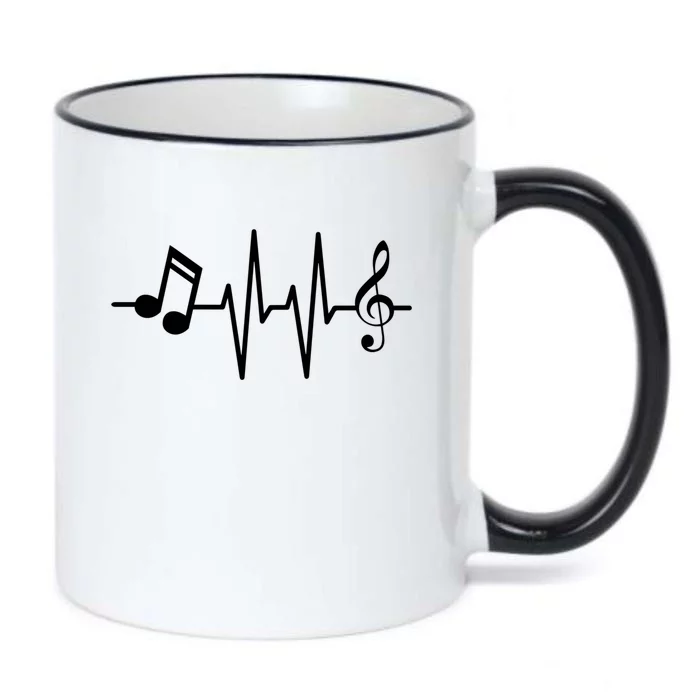 Notes Music Heartbeat Gift Black Color Changing Mug