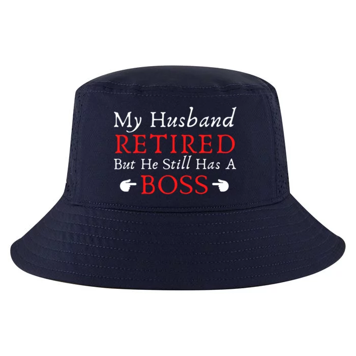 Novelty My Husband Retired Veteran's Wife Pun Saying Saying Cute Gift Cool Comfort Performance Bucket Hat