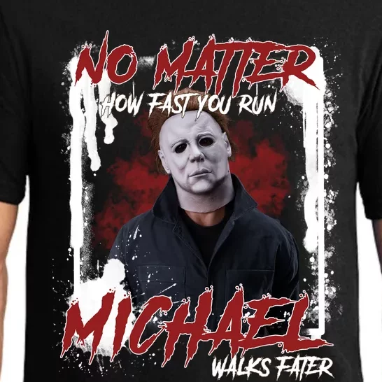 No Matter How Fast You Run Michael Walks Faster Horror Character Halloween Pajama Set